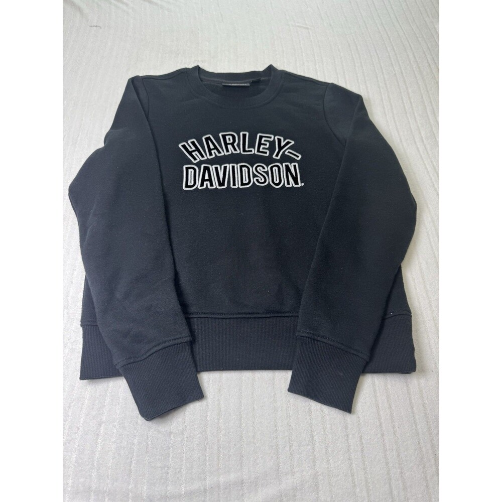 Harley-Davidson Youth Sweatshirt Black Size M Crewneck Logo Pullover